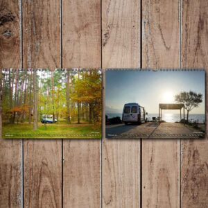 Fotokalender mit den schönsten Campingplätzen für Wohnmobil Van Camping