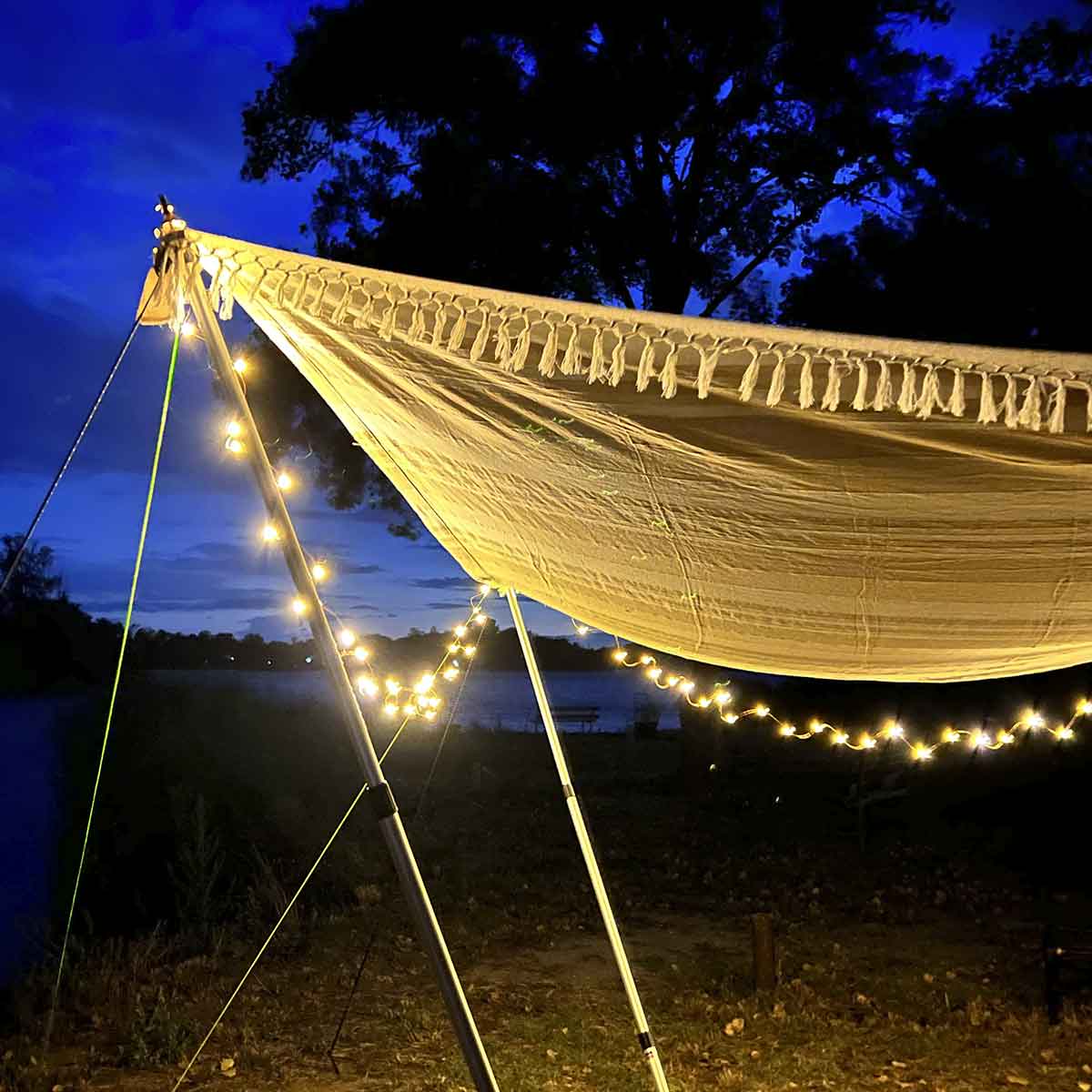 Multifunktionales tragbares Campinglicht Wasserdichte Dekor-Lichterkette  für Outdoor-LED-Camping-Atmosphärenlicht mit Lichterketten  Aufhängehakenzelt Pa