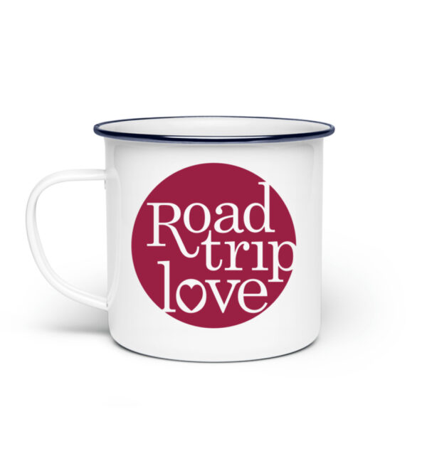 RoadTripLove - Tasse mit Himbeerrot - Emaille Tasse-3