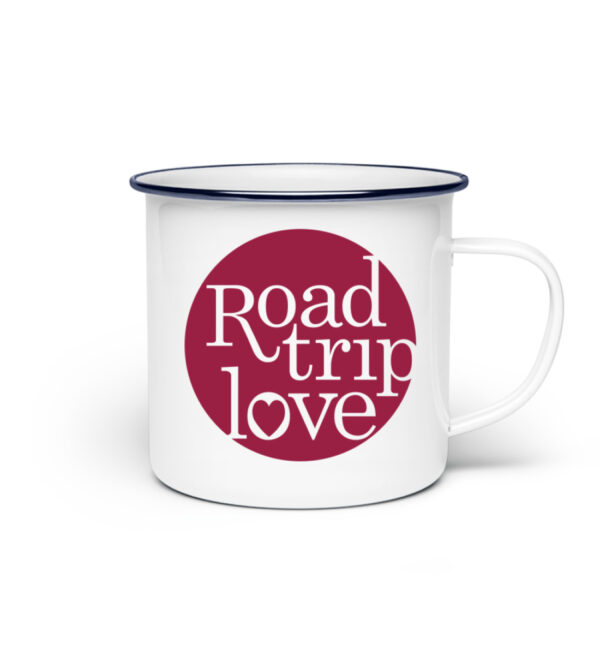 RoadTripLove - Tasse mit Himbeerrot - Emaille Tasse-3