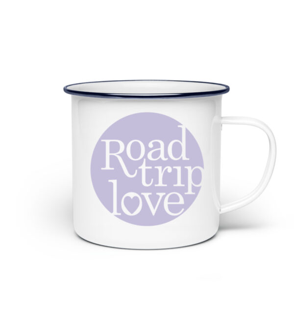 RoadTripLove - Tasse mit Fliederlila - Emaille Tasse-3