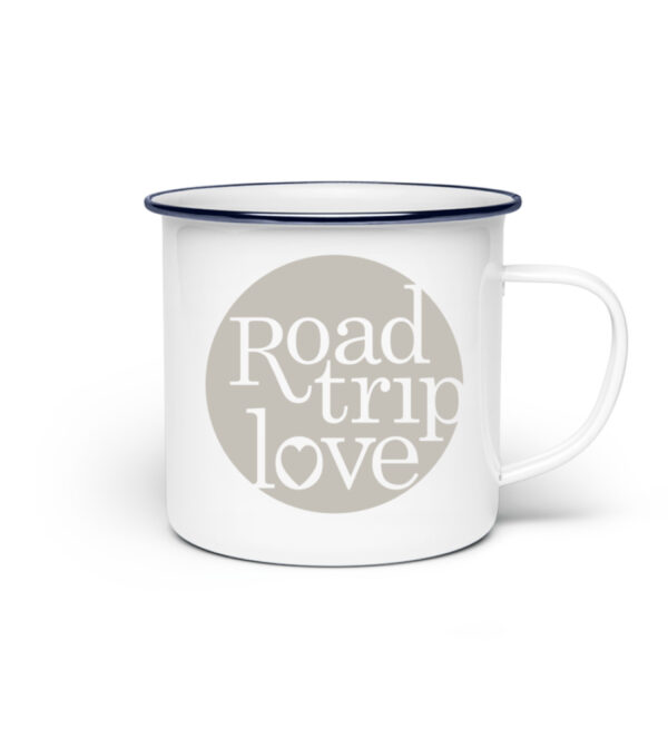 RoadTripLove - Tasse mit Kieselgrau - Emaille Tasse-3