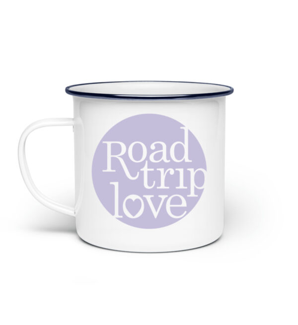 RoadTripLove - Tasse mit Fliederlila - Emaille Tasse-3