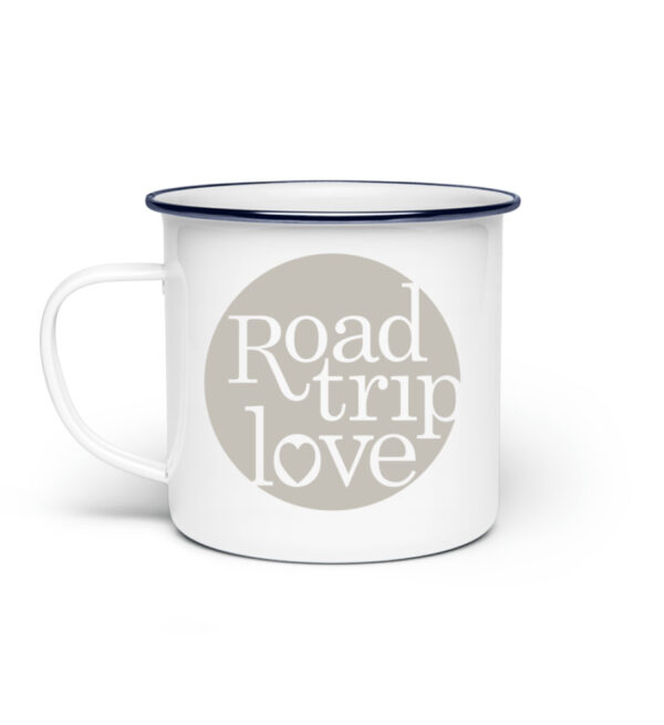 RoadTripLove - Tasse mit Kieselgrau - Emaille Tasse-3