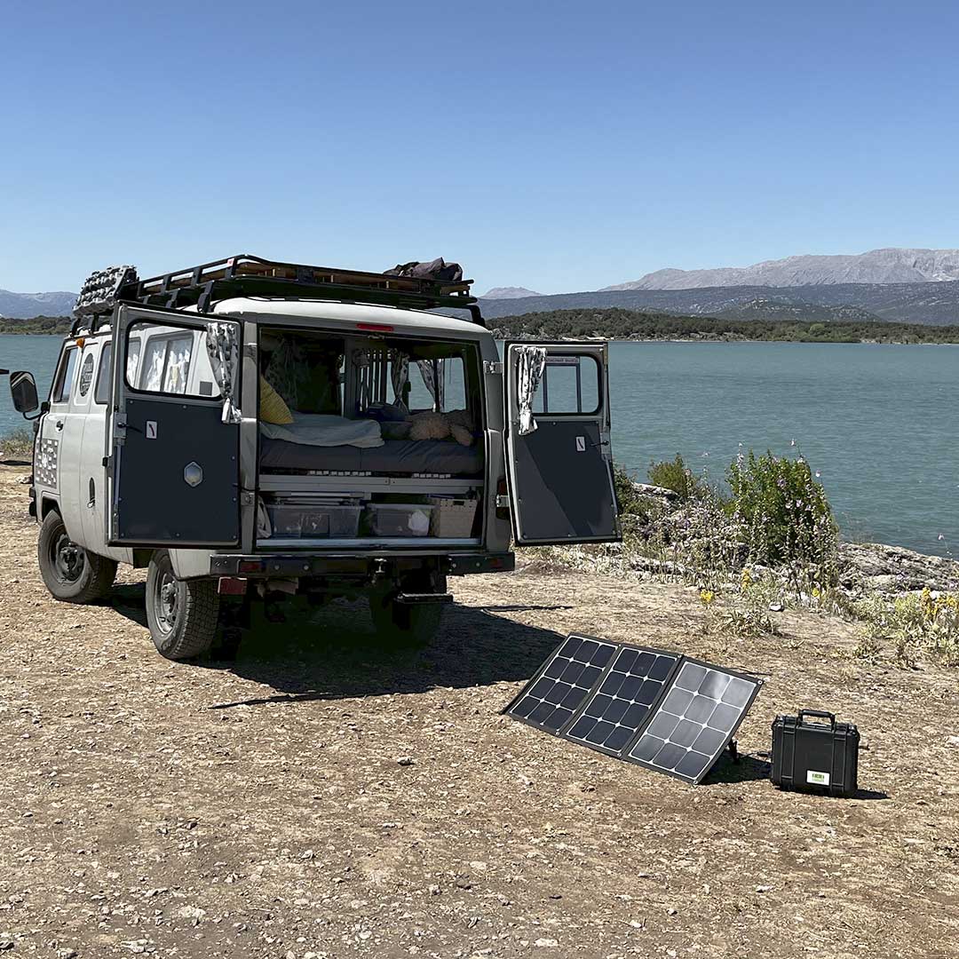 Solartasche, tragbare Solarmudule für Vanlife, Camping, Roadtrip, Wohnmobilreise