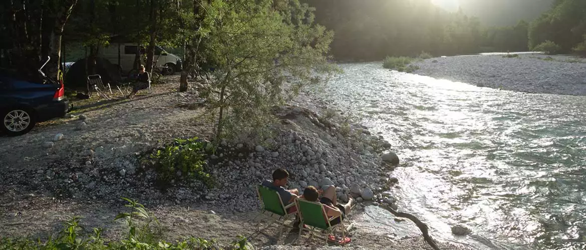 Campingplatz Slowenien Klin Soca Van Wohnmobil