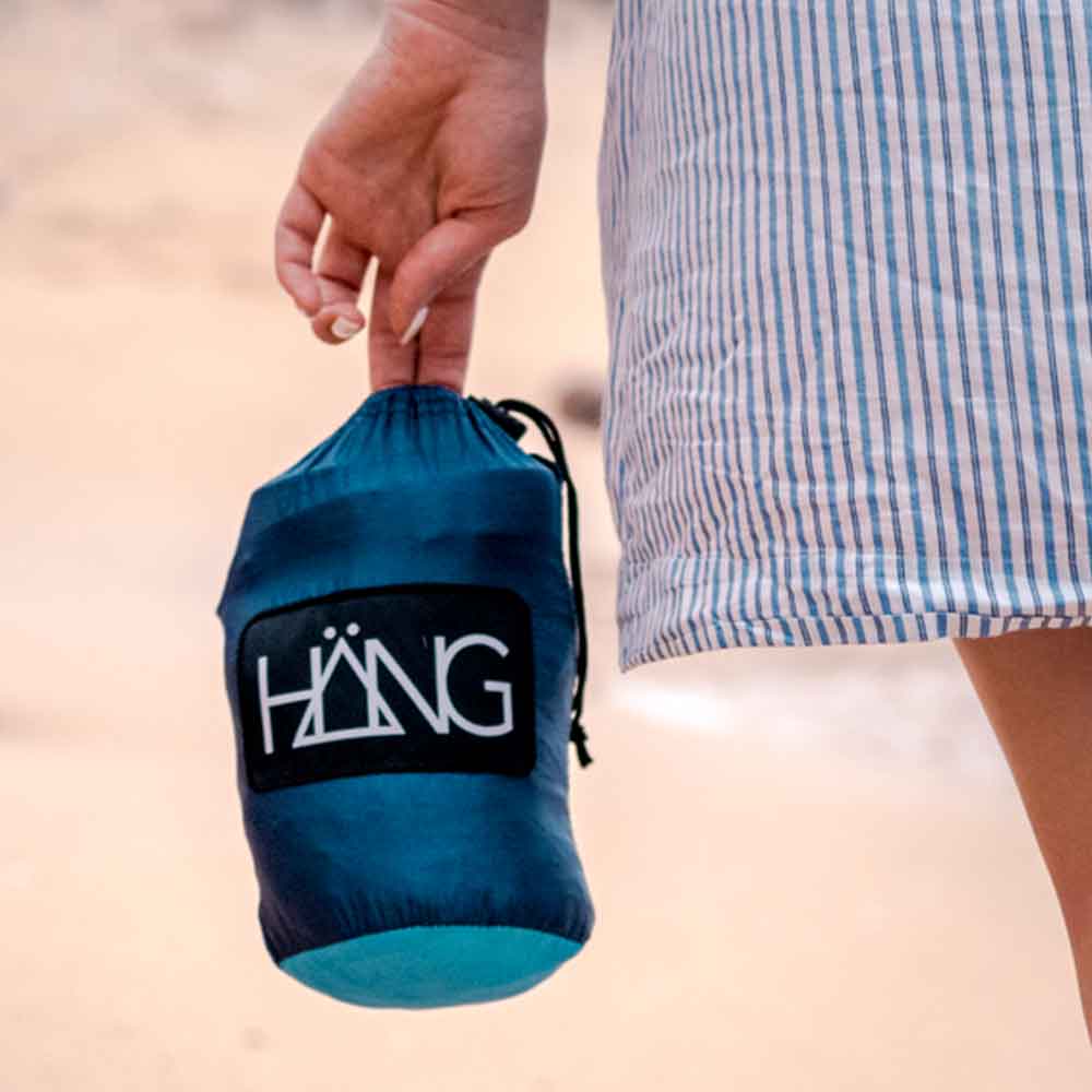 Leichte und kompakte Hängematte für Camping, Roadtrip und Vanlife