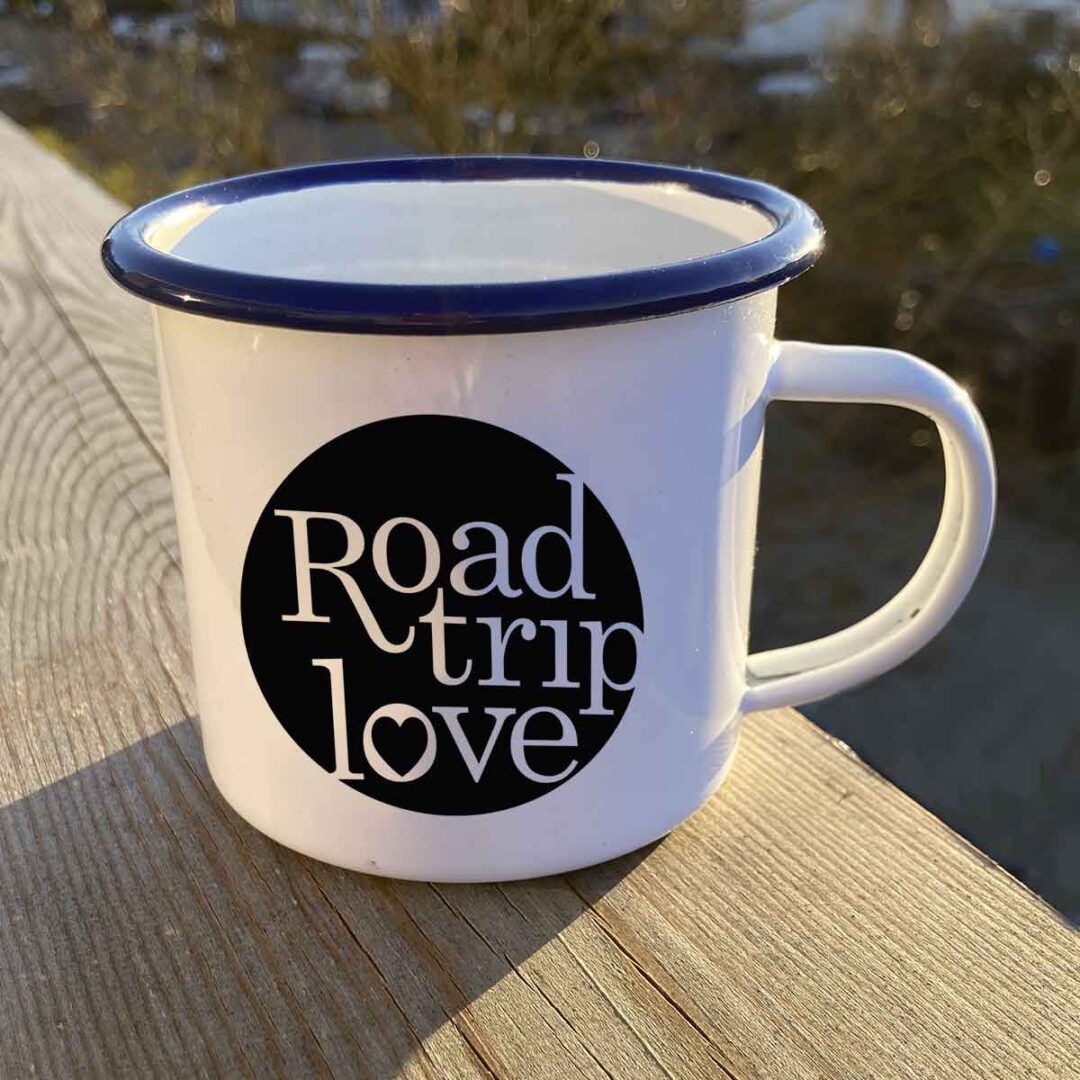 Emaille Becher für Camping und Roadtrip Love