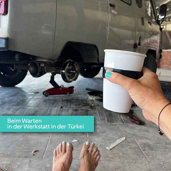 Silwy to-go Becher aus Porzellan magnetisch für Roadtrip und Vanlife