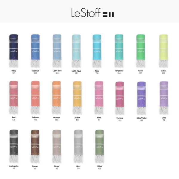 Farbpalette für LeStoff Reisehandtuch und Strandtuch