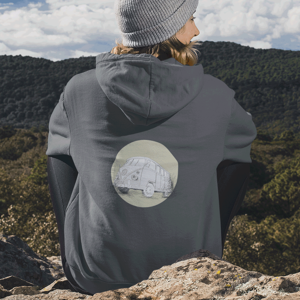 Hoodie mit klassischem VW Bulli T1 für Camping und Vanlife