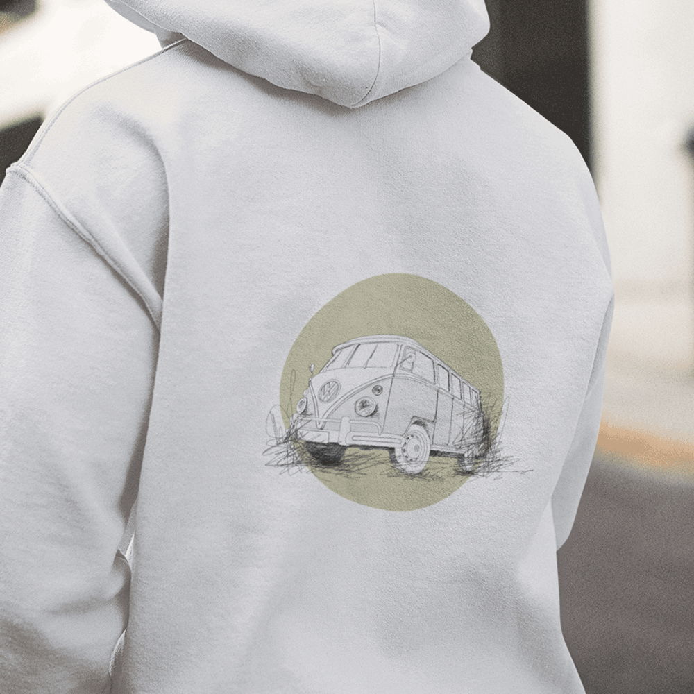 Hoodie mit klassischem VW Bulli T1 für Camping und Vanlife