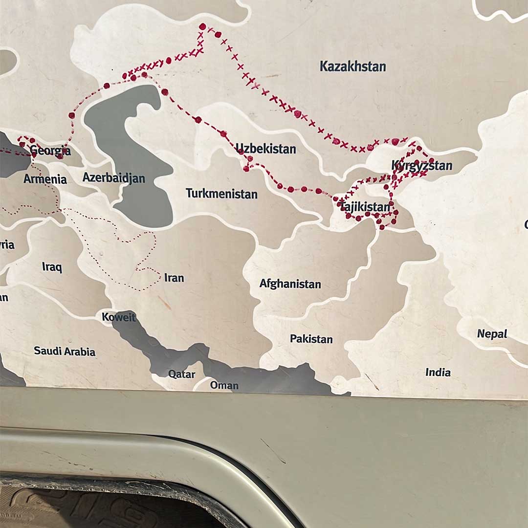 Magnetschild mit Lanndkarte zum Einzeichnen vom Roadtrip