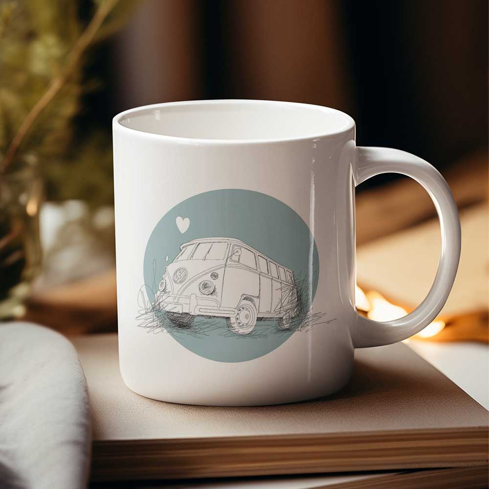 Tasse mit klassischem VW Bulli