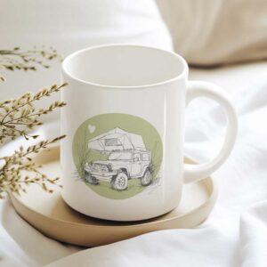 Tasse für Camping mit Dachzelt
